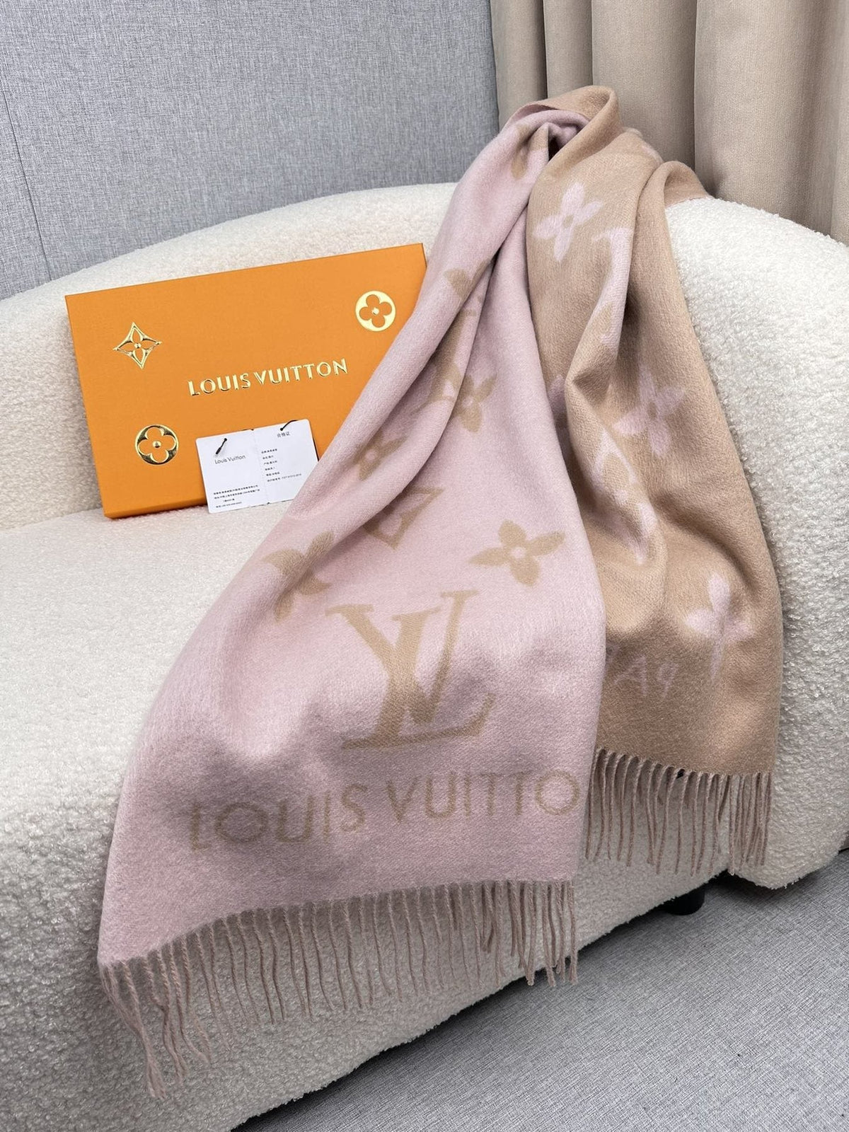 Louis Vuitton Monogram Fringed Scarf