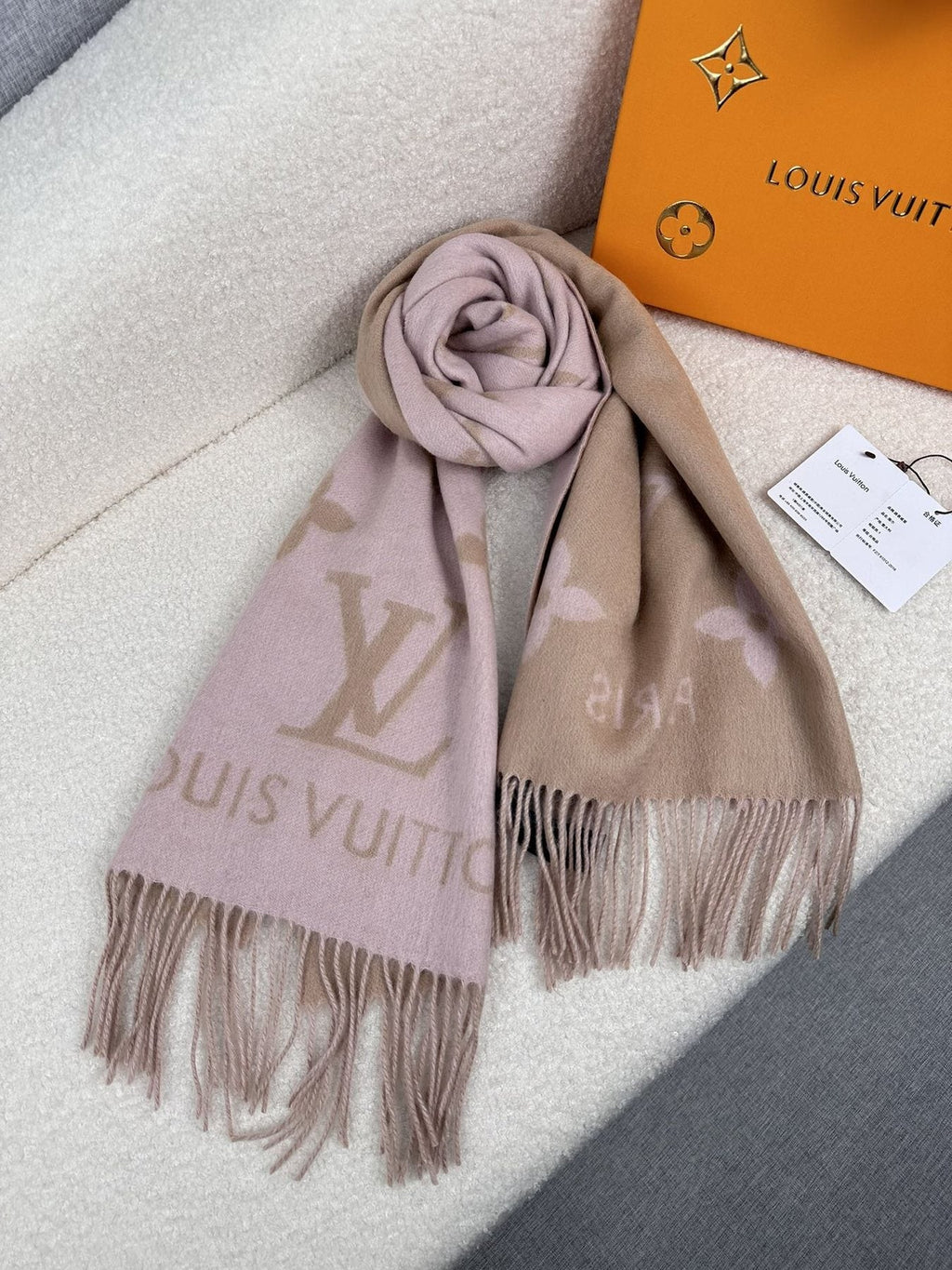 Louis Vuitton Monogram Fringed Scarf