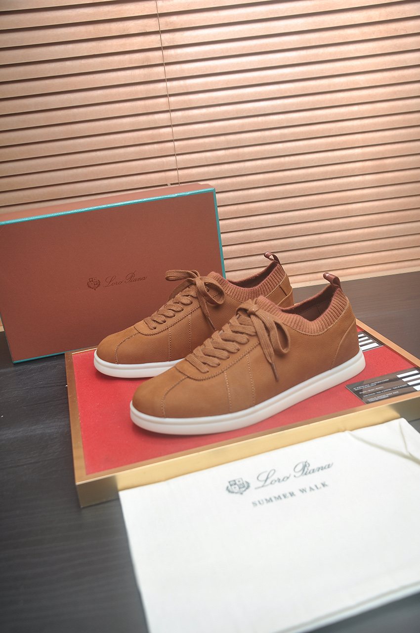 Loro Piana Low-Top Lace-Up Sneakers - Low-Profile Rubber Sole