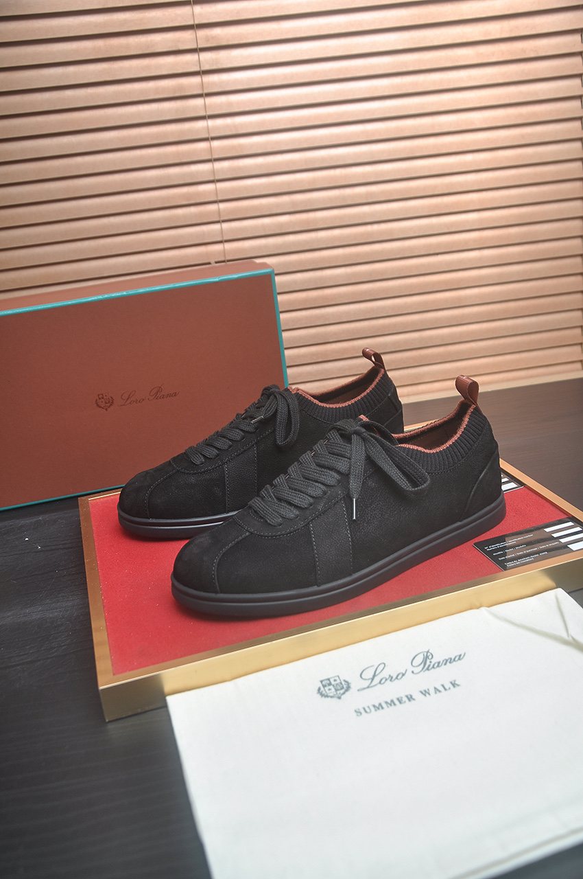 Loro Piana Low-Top Lace-Up Sneakers - Low-Profile Rubber Sole