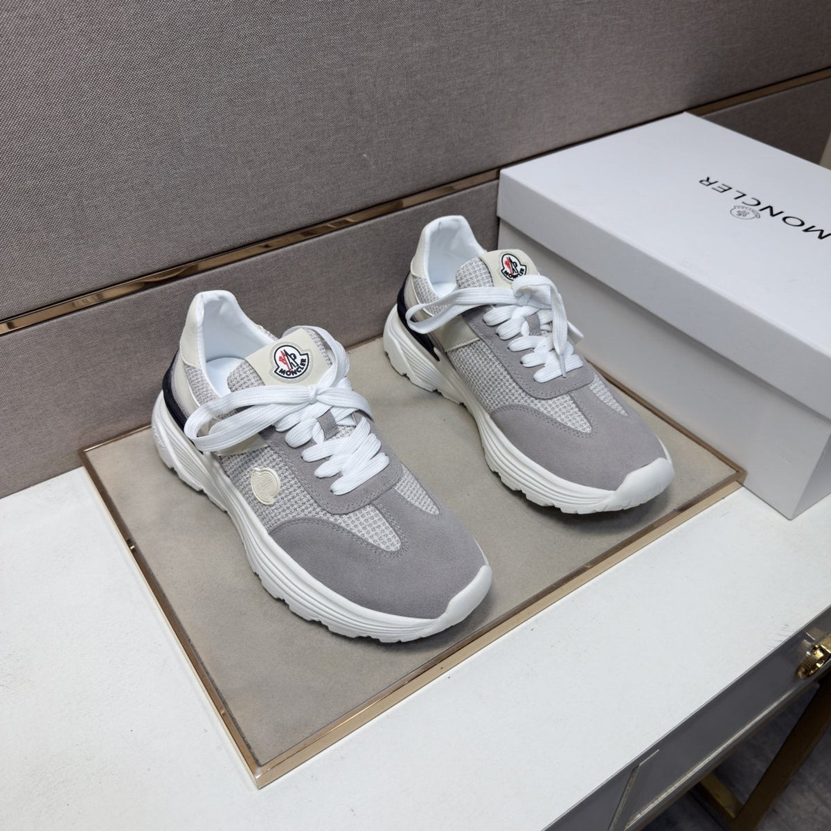 Moncler Men's Mixed-Material Low-Top Sneakers