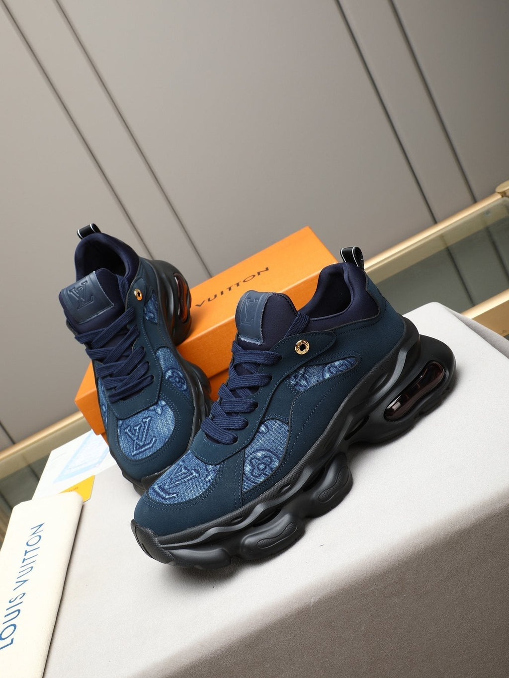 Louis Vuitton Patterned Panel Chunky Sneakers