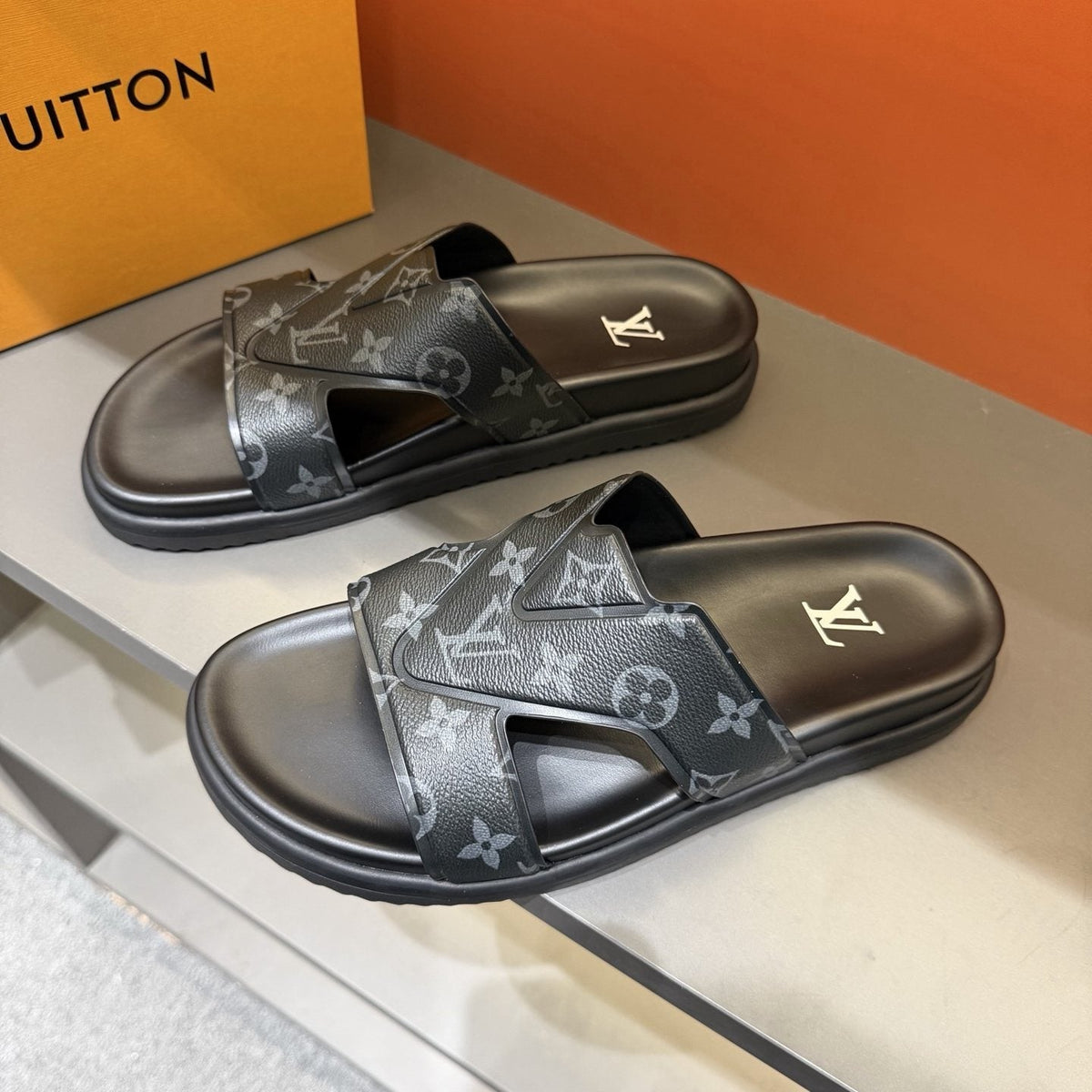 Louis Vuitton Monogram Slide Sandals - Overlapping Monogram-Pattern Upper