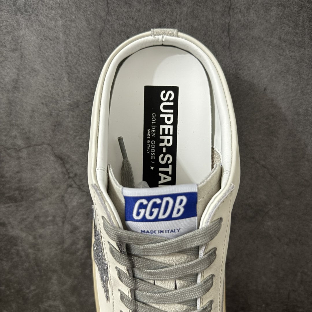 Golden Goose Silver Glitter Star Open-Back Sneakers