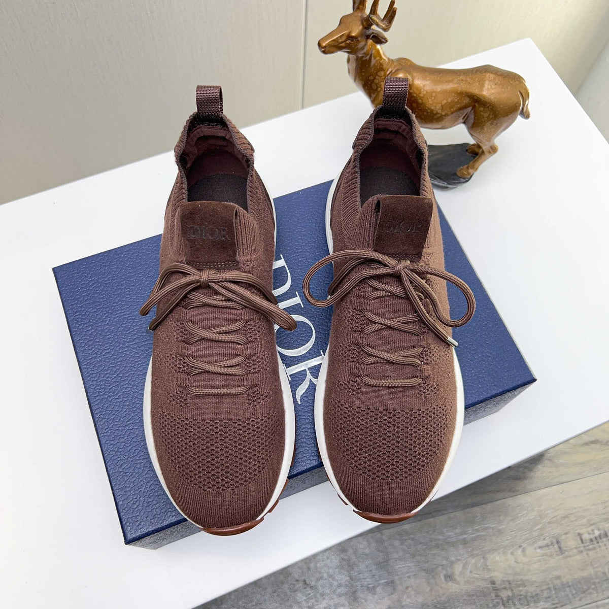Dior Knit Lace-Up Sneakers - Rear Pull Tab