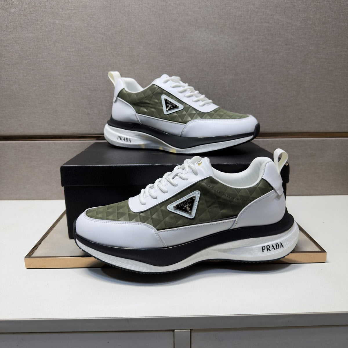 Prada Quilted Panel Sneakers