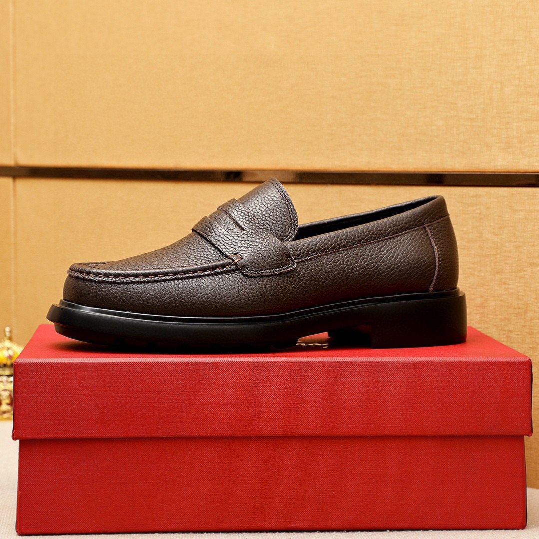 Ferragamo Textured Slip-On Loafers