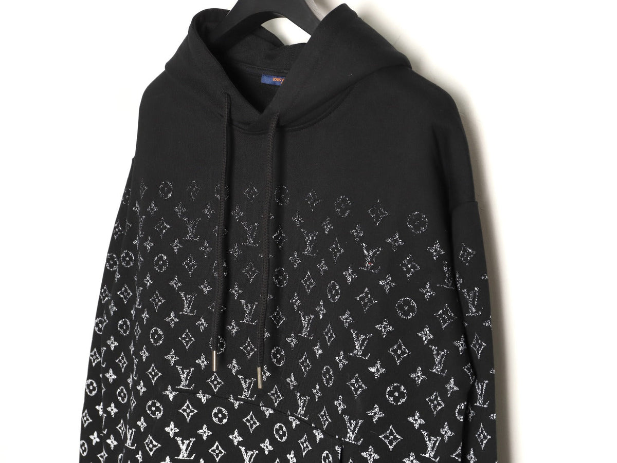 Louis Vuitton Gradient Monogram-Style Pullover Hoodie - Black
